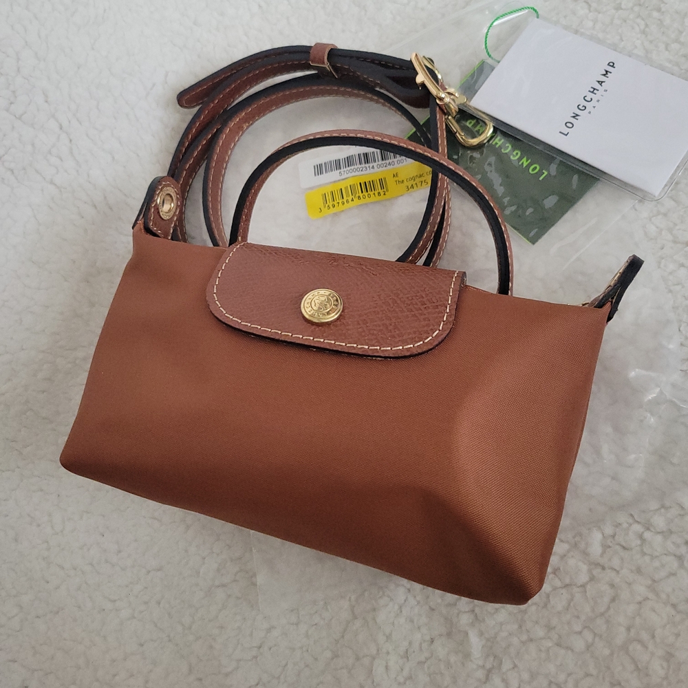 New! Longchamp Women's Mini Crossbody Brown Bag